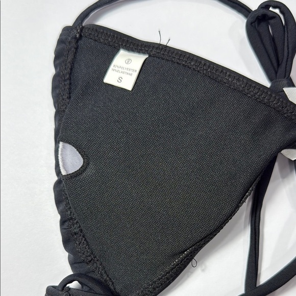 Jimmi Swim Black Bikini Set with White Accents. Size S Top and Size S Bottom - Picture 3 of 6